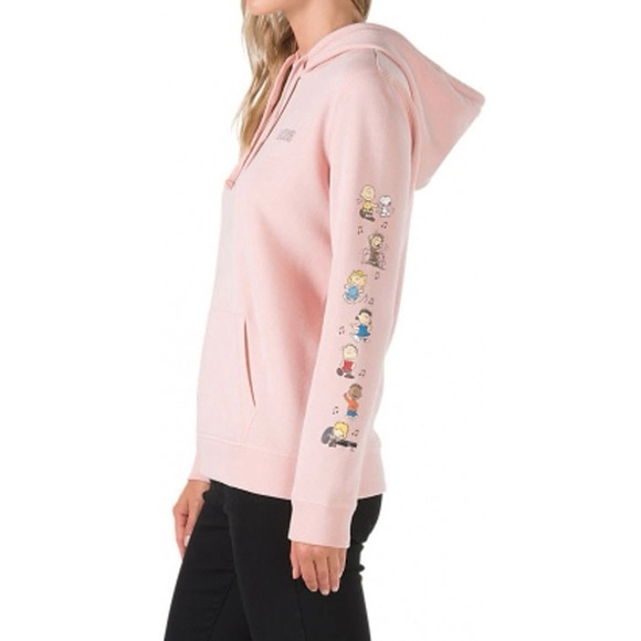 Vans x Peanuts Collab Womens XL Hooded Sweatshirt Pink Graphic Long Sleeves - Picture 3 of 16